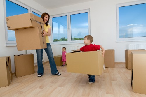 Careful loading of boxes and household items for removals